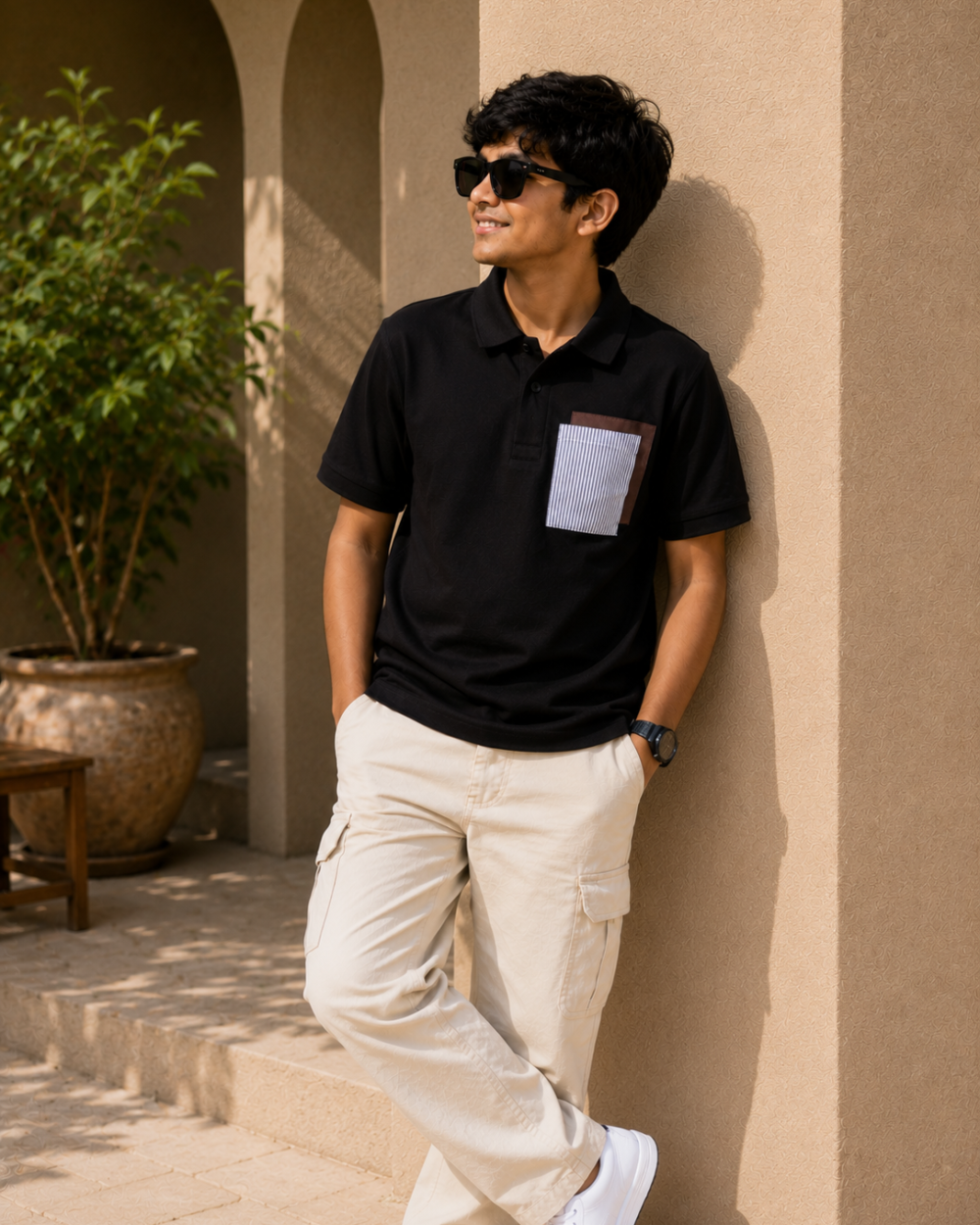 Classic Pocket Polo T-Shirt - Black